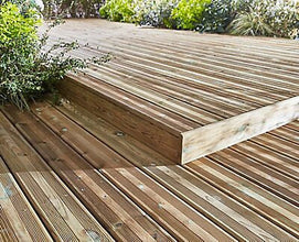 Klikstrom Lemhi Green Pine Deck board (L)2.4m (W)144mm (T)27mm