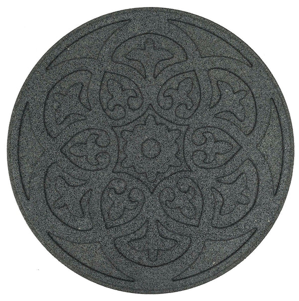 Nicoman Round Grey Scroll Stepping Stone - Pack of 2