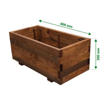 Verve Bopha 110L Brown Wooden Rectangular Trough (H)35cm (W)80cm (D)40cm