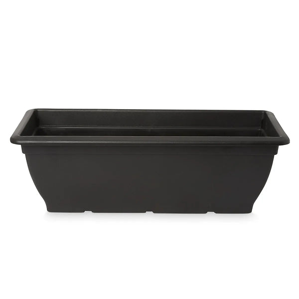 Verve Florus 15L Black Plastic Bell Rectangular Trough (H)20cm (W)24.5cm (D)60cm
