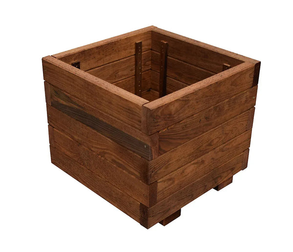 Verve Bopha 60L Brown Wooden Square Trough (H)35cm (W)40cm (D)40cm