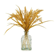 38cm Dried Grass Artificial plant in Clear Glass Bottle vase