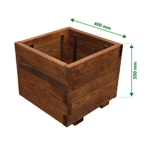 Verve Bopha 60L Brown Wooden Square Trough (H)35cm (W)40cm (D)40cm