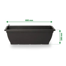Verve Florus 15L Black Plastic Bell Rectangular Trough (H)20cm (W)24.5cm (D)60cm