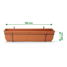 Verve Florus 17.8L Brown Plastic Bell Rectangular Trough (H)20cm (W)20cm (D)90cm