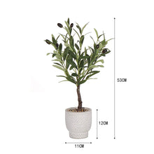 Green 53cm Olive Artificial plant in Grey Ceramic Pot