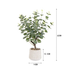 Green 62cm Eucalyptus Artificial plant in Natural Ceramic Pot