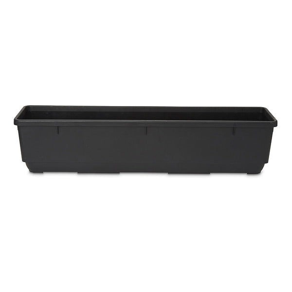 Verve Florus 17.8L Black Plastic Bell Rectangular Trough (H)20cm (W)20cm (D)90cm