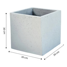 Verve 29L Light grey Concrete Square Planter (H)30cm (W)30cm (D)30cm