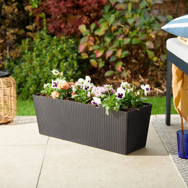 Verve 17L Black Plastic Rectangular Trough (H)21cm (W)60cm (D)60cm