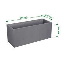 Verve Durdica 98L Light grey Plastic Rectangular Planter (H)43.5cm (D)39.5cm