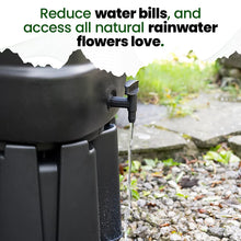 Hardys 100L Garden Slimline Water Butt - Tap, Stand, Water Diverter Kit Included, Pre-Threaded - Recycled Plastic Rain Collector