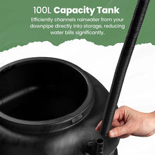 Hardys 100L Garden Slimline Water Butt - Tap, Stand, Water Diverter Kit Included, Pre-Threaded - Recycled Plastic Rain Collector