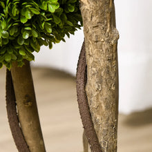 HOMCOM Potted Artificial Plants Boxwood Ball Topiary Trees Indoor Outdoor, 90cm